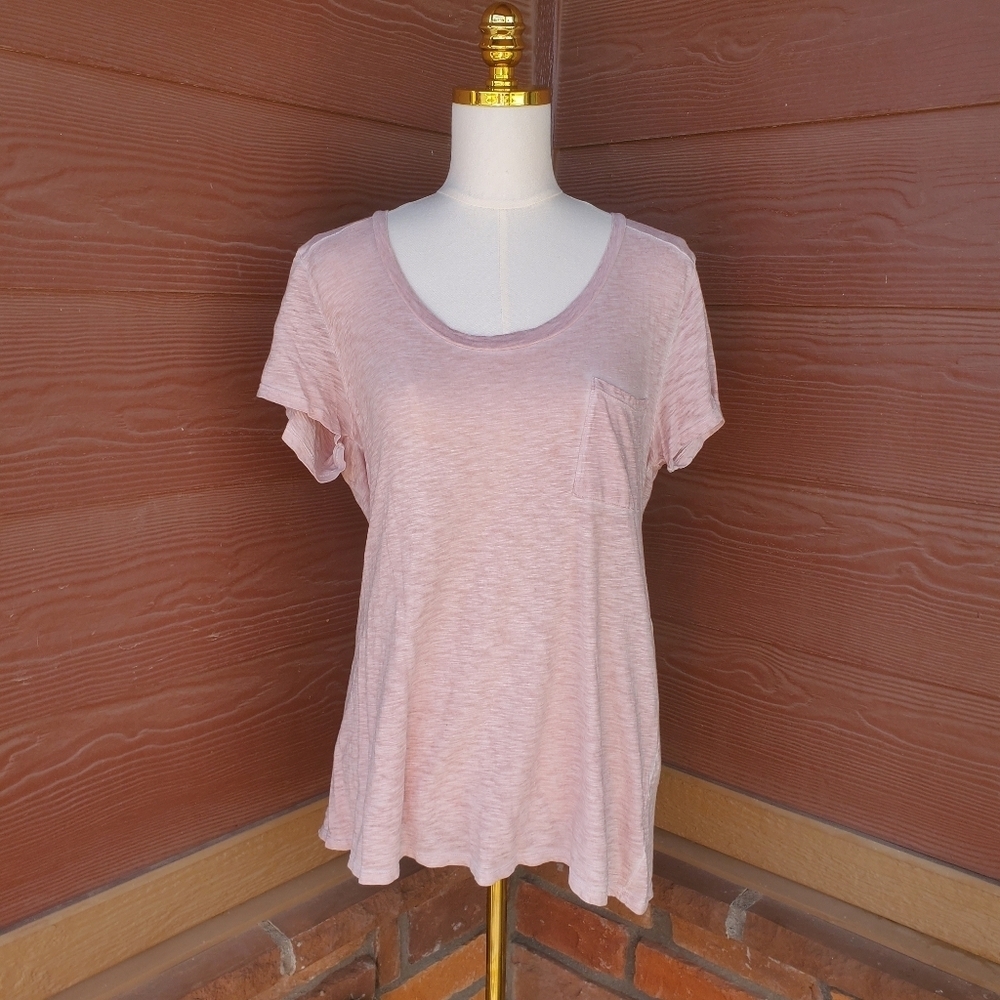 Sweet Claire Women's Light Pink Dusty Rose Pocket Tee Tissue Tee Size Small